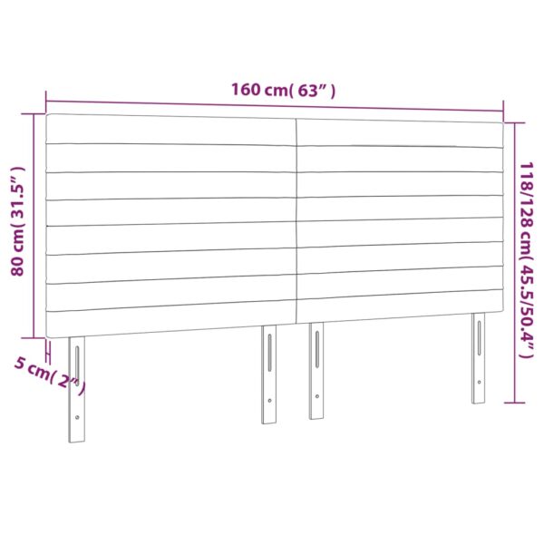 Cabeceira de cama 4 pcs tecido 80x5x78/88 cm cinzento-escuro - Image 7