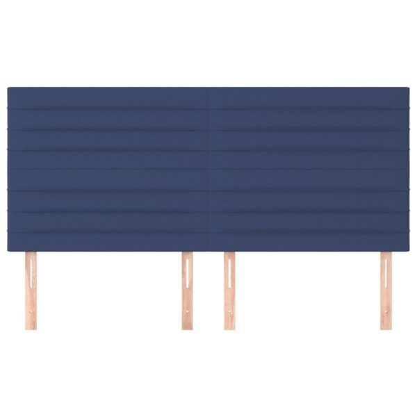 Cabeceira de cama 4 pcs tecido 80x5x78/88 cm azul - Image 2