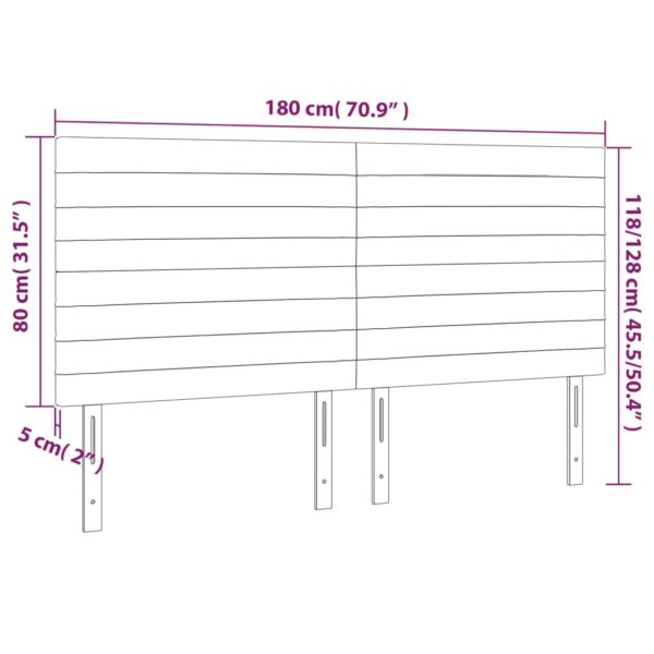 Cabeceira de cama 4 pcs tecido 90x5x78/88 cm cinzento-escuro - Image 7