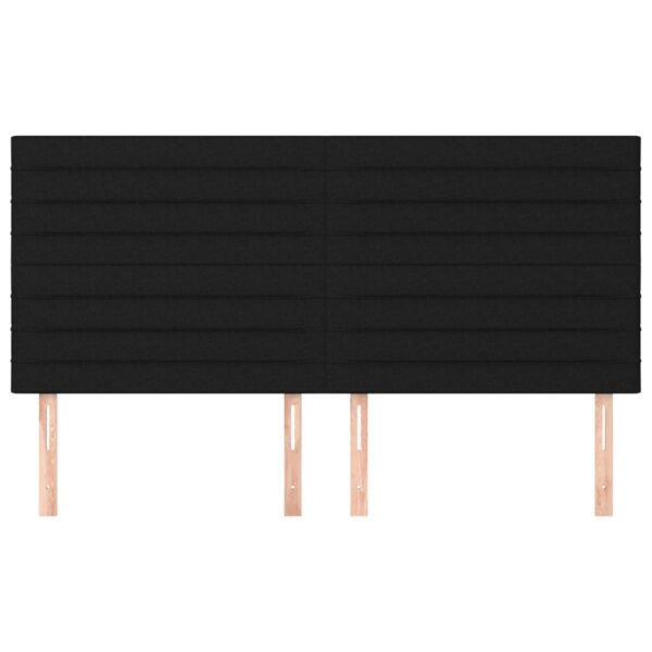 Cabeceira de cama 4 pcs tecido 90x5x78/88 cm preto - Image 2