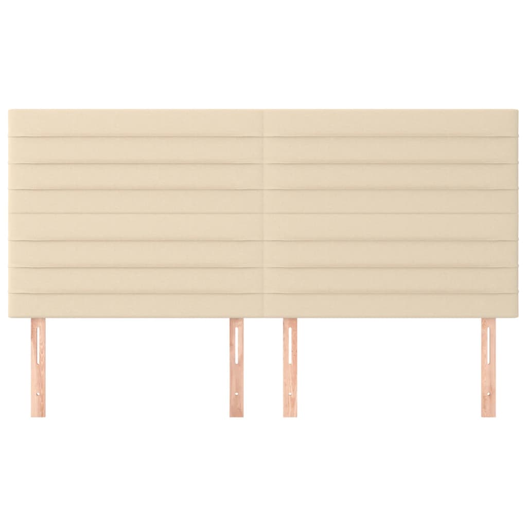 Cabeceira de cama 4 pcs tecido 100x5x78/88 cm creme - Image 2