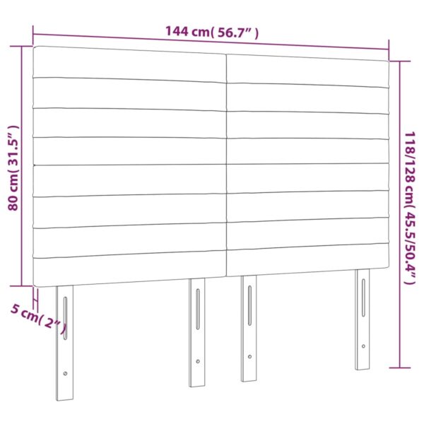Cabeceira de cama 4 pcs veludo 72x5x78/88 cm cinzento-escuro - Image 7