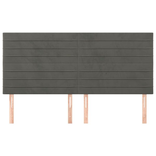 Cabeceira de cama 4 pcs veludo 80x5x78/88 cm cinzento-escuro - Image 2