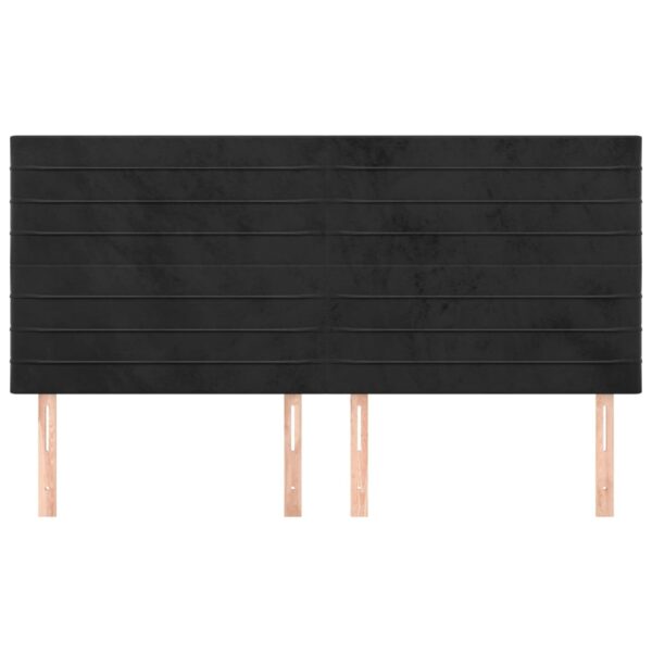 Cabeceira de cama 4 pcs veludo 90x5x78/88 cm preto - Image 2