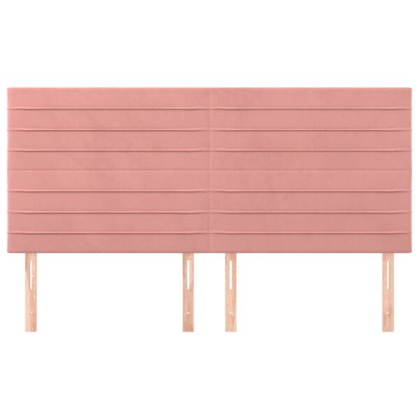Cabeceira de cama 4 pcs veludo 90x5x78/88 cm rosa - Image 2