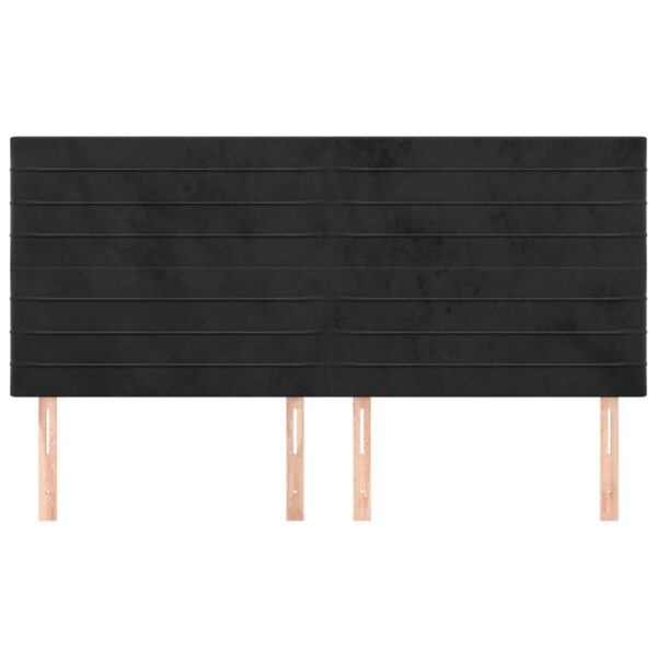 Cabeceira de cama 4 pcs veludo 100x5x78/88 cm preto - Image 2