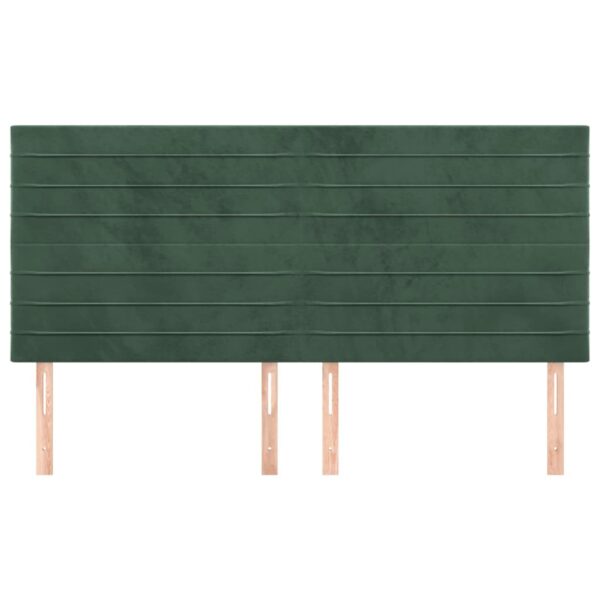 Cabeceira de cama 4 pcs veludo 100x5x78/88 cm verde-escuro - Image 2