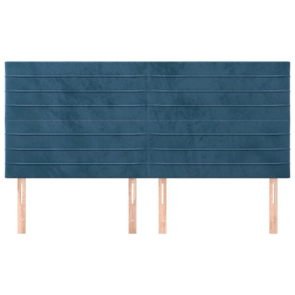 Cabeceira de cama 4 pcs veludo 100x5x78/88 cm azul-escuro - Image 2