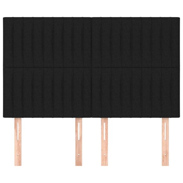 Cabeceira de cama 4 pcs tecido 72x5x78/88 cm preto - Image 2