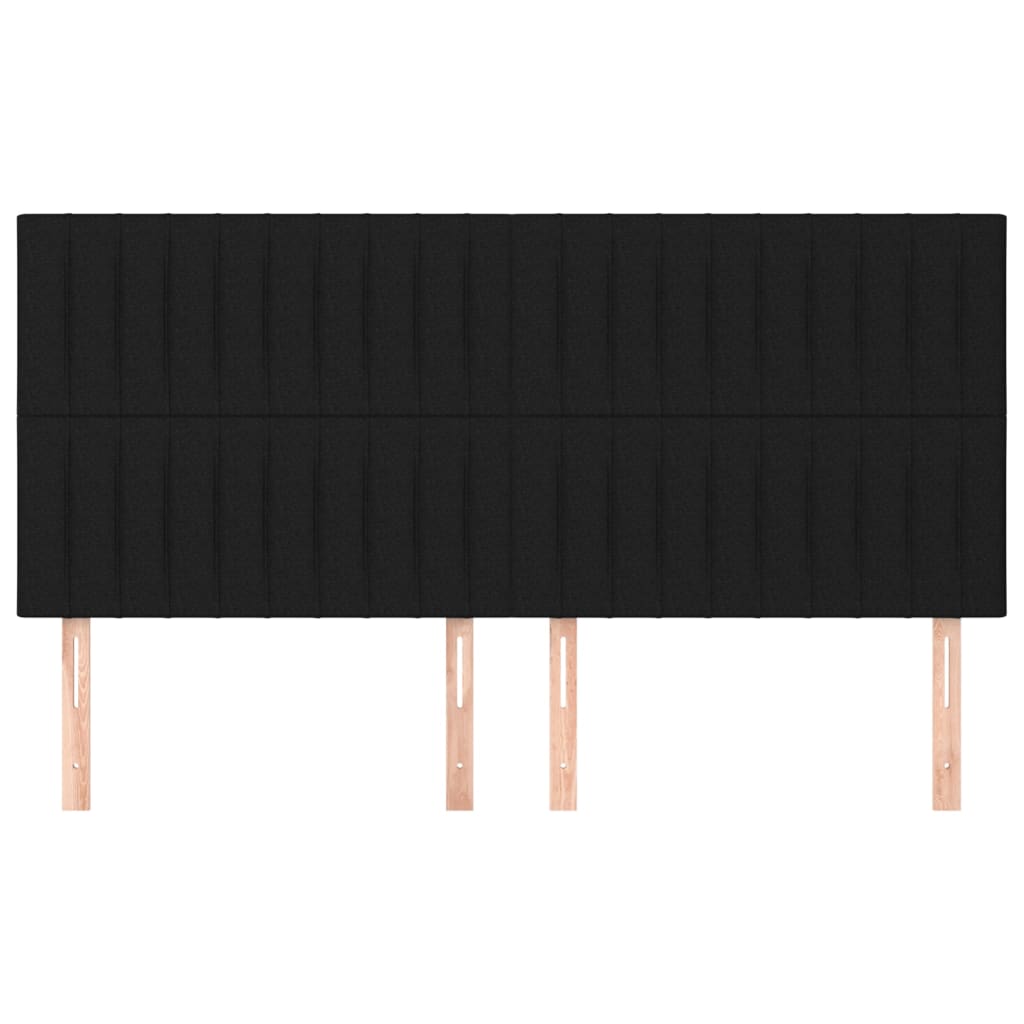 Cabeceira de cama 4 pcs tecido 80x5x78/88 cm preto - Image 2