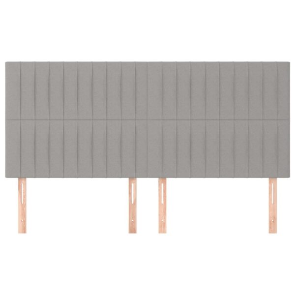 Cabeceira de cama 4 pcs tecido 90x5x78/88 cm cinzento-claro - Image 2