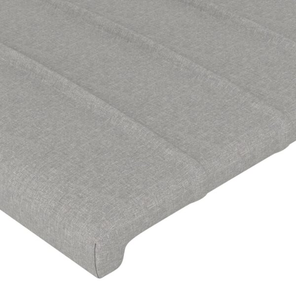 Cabeceira de cama 4 pcs tecido 90x5x78/88 cm cinzento-claro - Image 3