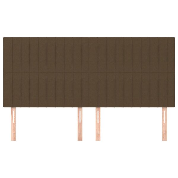 Cabeceira de cama 4 pcs tecido 100x5x78/88 cm castanho -escuro - Image 2