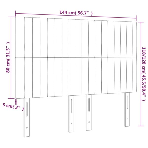 Cabeceira de cama 4 pcs veludo 72x5x78/88 cm preto - Image 7
