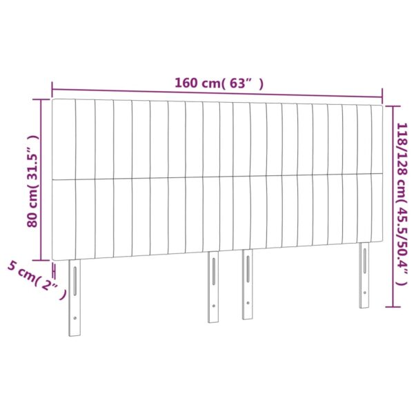 Cabeceira de cama 4 pcs veludo 80x5x78/88 cm cinzento-claro - Image 7