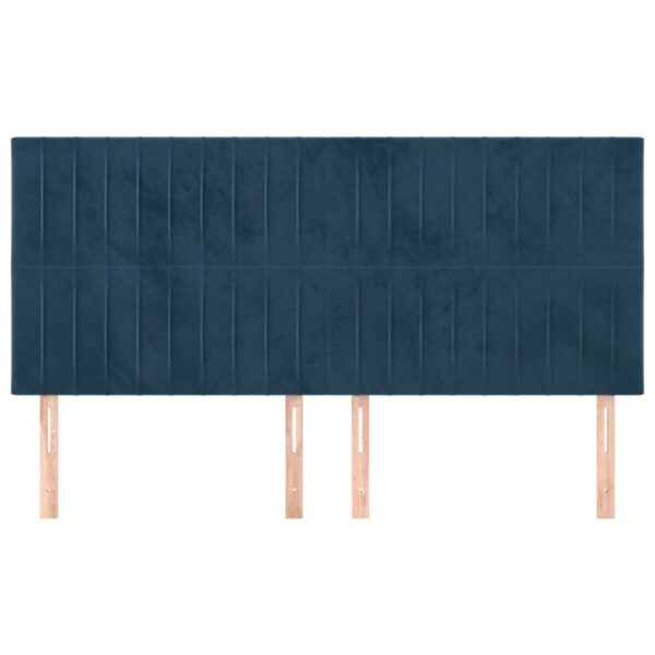Cabeceira de cama 4 pcs veludo 80x5x78/88 cm azul-escuro - Image 2