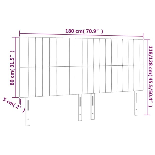Cabeceira de cama 4 pcs veludo 90x5x78/88 cm cinzento-claro - Image 7