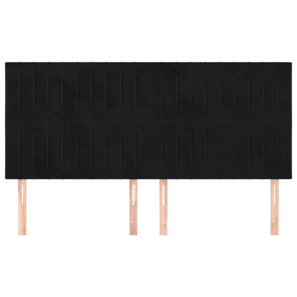 Cabeceira de cama 4 pcs veludo 90x5x78/88 cm preto - Image 2
