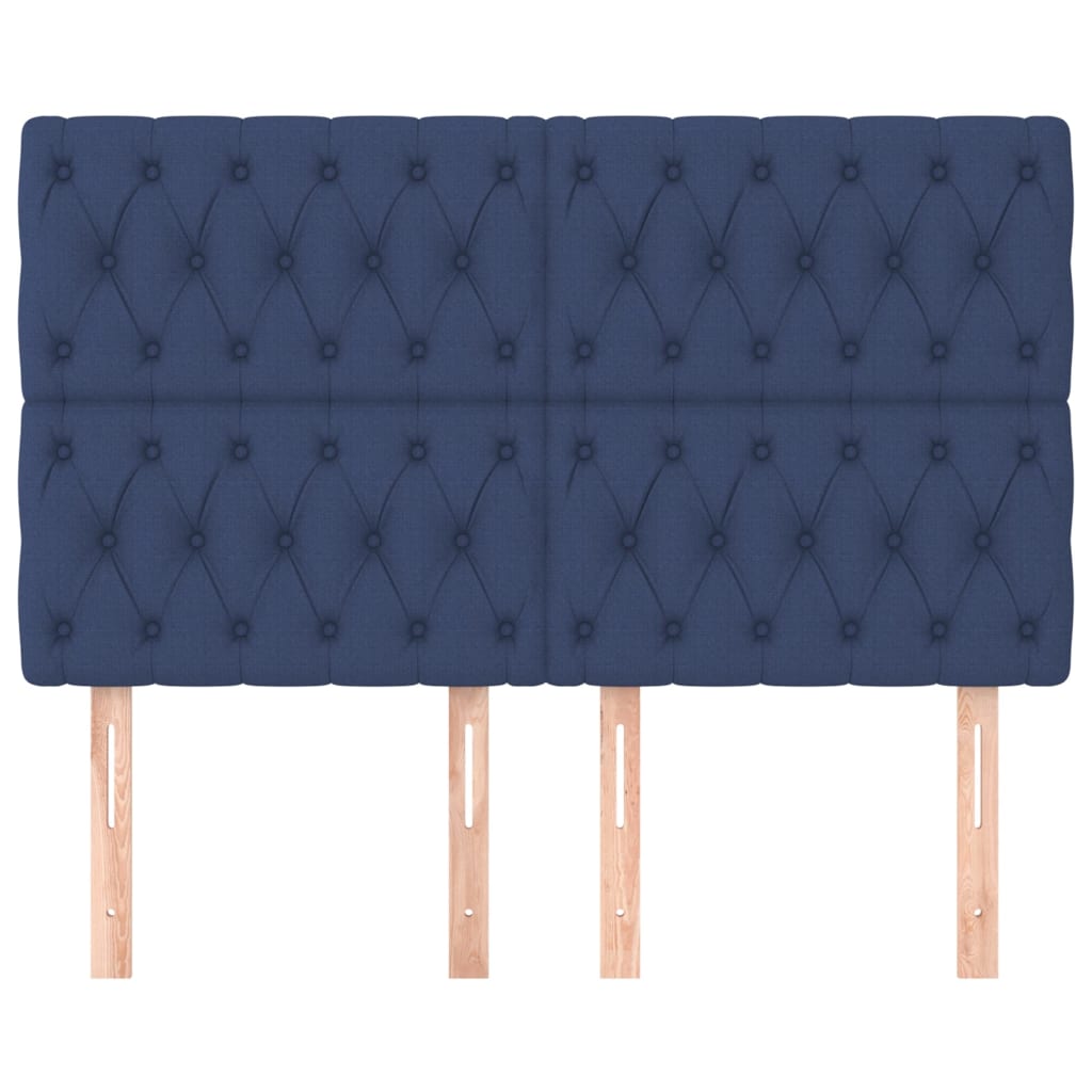 Cabeceira de cama 4 pcs tecido 72x7x78/88 cm azul - Image 2
