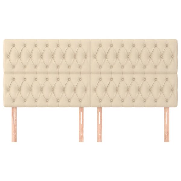 Cabeceira de cama 4 pcs tecido 90x7x78/88 cm creme - Image 2