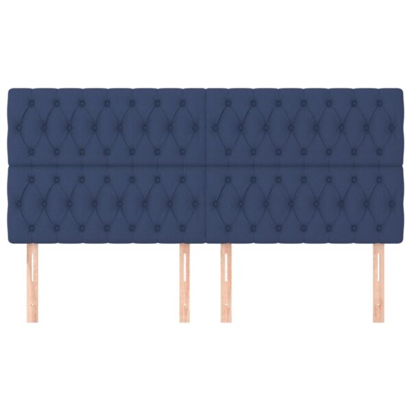 Cabeceira de cama 4 pcs tecido 100x7x78/88 cm azul - Image 2