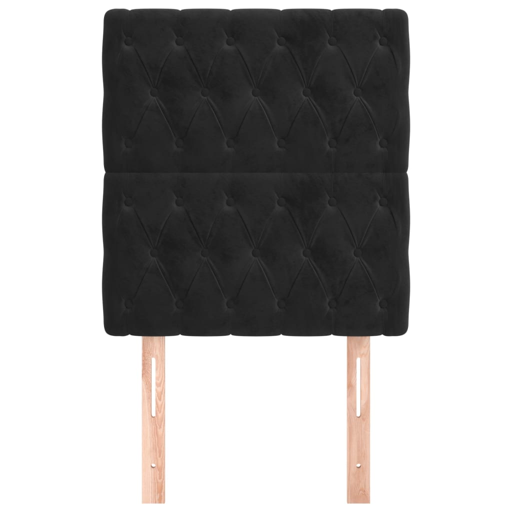 Cabeceira de cama 2 pcs veludo 80x7x78/88 cm preto - Image 2