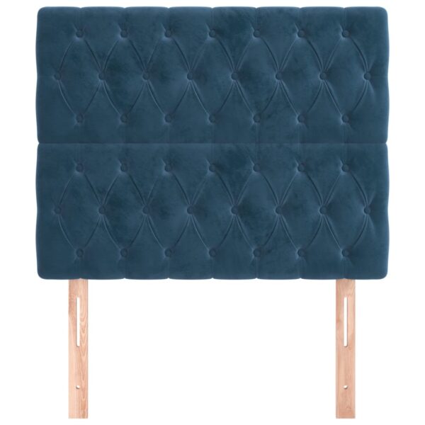 Cabeceira de cama 2 pcs veludo 100x7x78/88 cm azul-escuro - Image 2