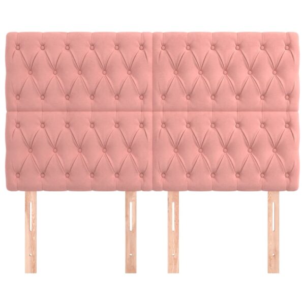 Cabeceira de cama 4 pcs veludo 72x7x78/88 cm rosa - Image 2