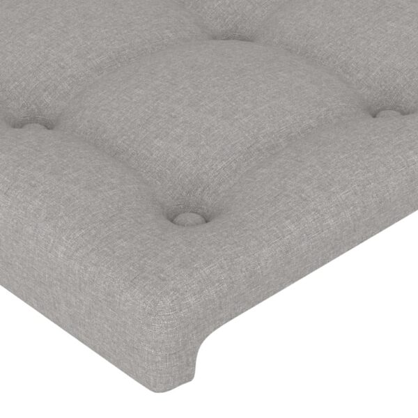 Cabeceira de cama 4 pcs tecido 90x5x78/88 cm cinzento-claro - Image 3