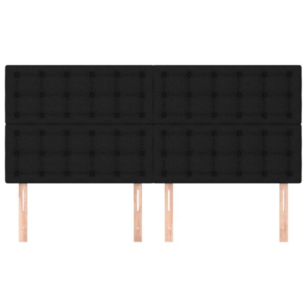 Cabeceira de cama 4 pcs tecido 90x5x78/88 cm preto - Image 2