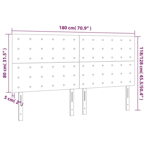 Cabeceira de cama 4 pcs tecido 90x5x78/88 cm preto - Image 7