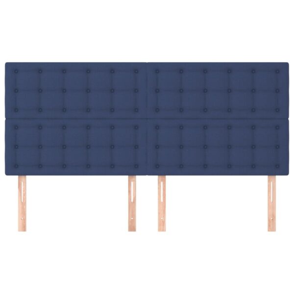 Cabeceira de cama 4 pcs tecido 100x5x78/88 cm azul - Image 2