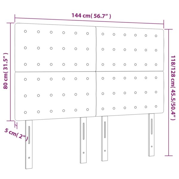 Cabeceira de cama 4 pcs veludo 72x5x78/88 cm preto - Image 7