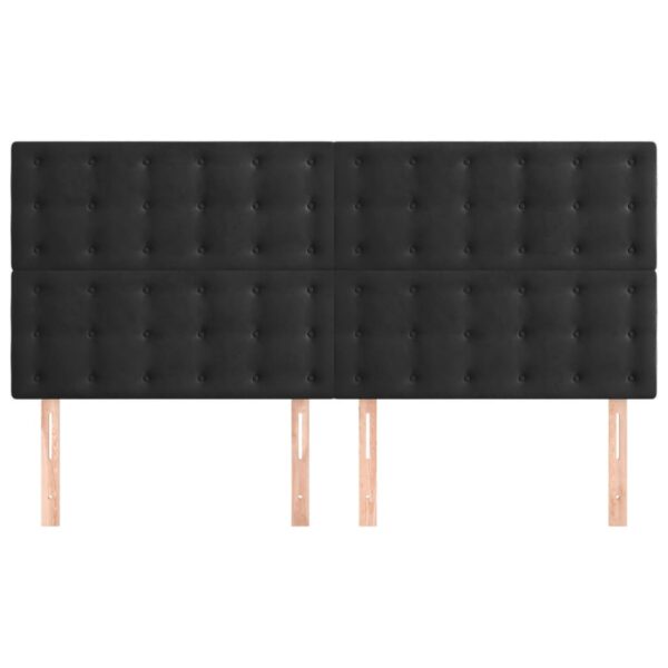 Cabeceira de cama 4 pcs veludo 100x5x78/88 cm preto - Image 2