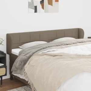 Cabeceira cama abas tecido 183x23x78/88 cm cinzento-acastanhado