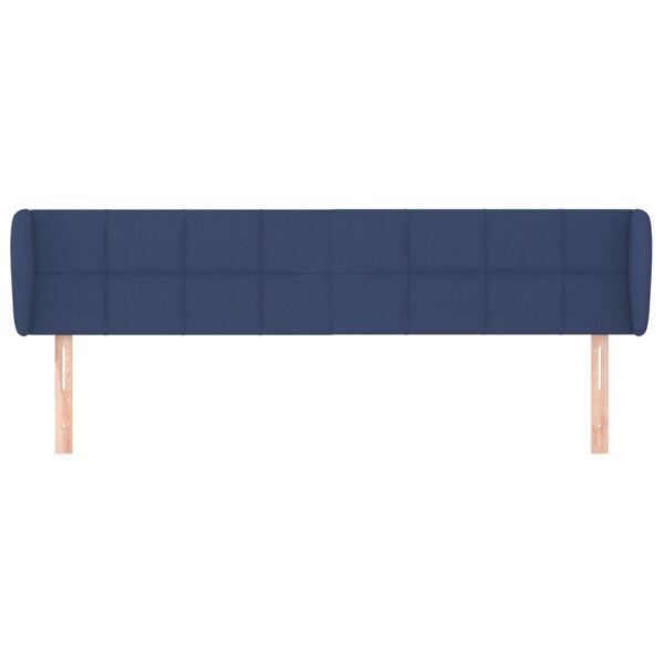 Cabeceira de cama c/ abas tecido 203x23x78/88 cm azul - Image 2