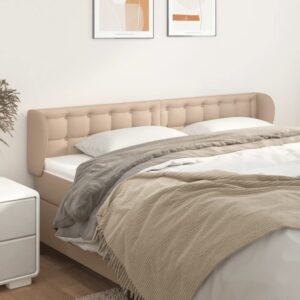 Cabeceira cama abas couro artificial 183x23x78/88 cm cappuccino