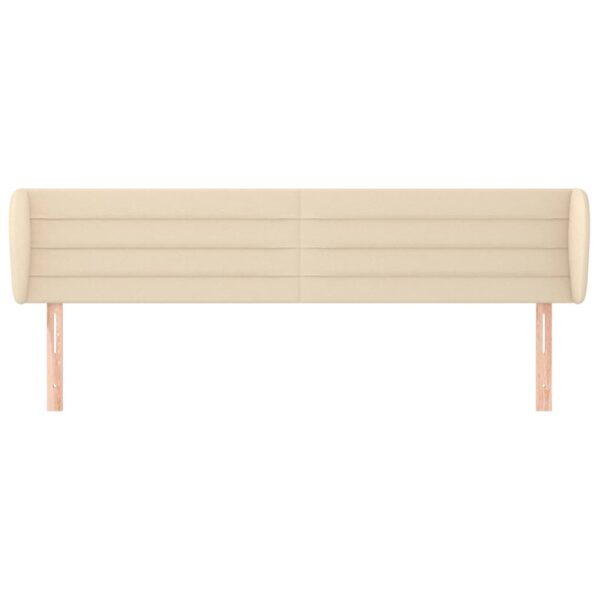 Cabeceira de cama c/ abas tecido 203x23x78/88 cm creme - Image 2