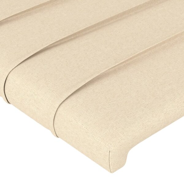 Cabeceira de cama c/ abas tecido 203x23x78/88 cm creme - Image 4