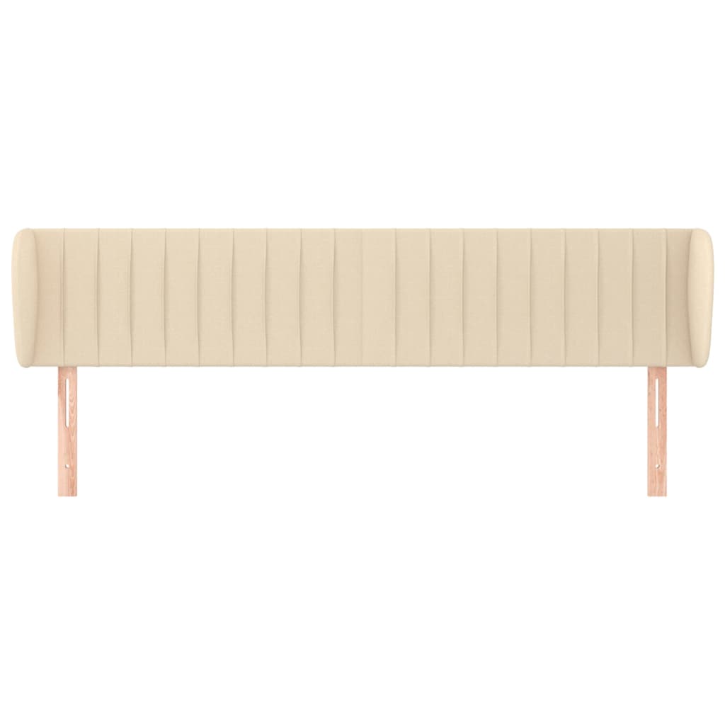 Cabeceira de cama c/ abas tecido 203x23x78/88 cm creme - Image 2