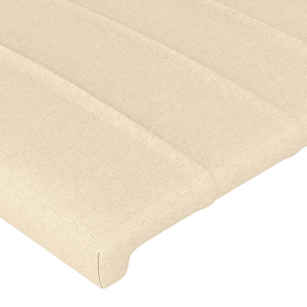 Cabeceira de cama c/ abas tecido 203x23x78/88 cm creme - Image 4