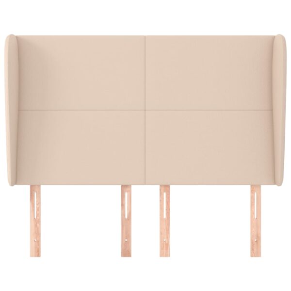Cabeceira cama c/ abas couro artif. 147x23x118/128cm cappuccino - Image 2