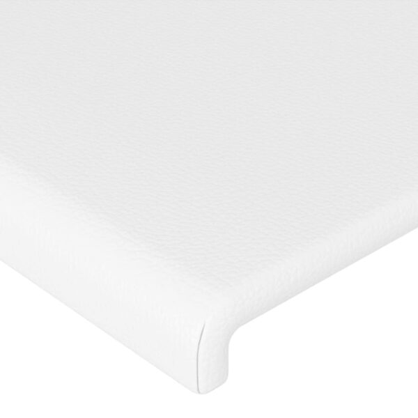 Cabeceira cama c/ abas couro artificial 163x23x118/128cm branco - Image 4