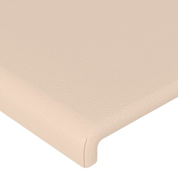 Cabeceira cama c/ abas couro artif. 163x23x118/128cm cappuccino - Image 4