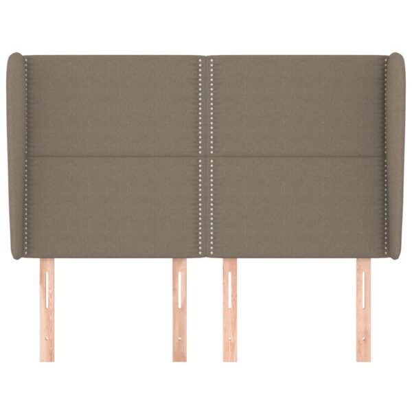 Cabeceira cama abas tecido 147x23x118/128 cm cinza-acastanhado - Image 2
