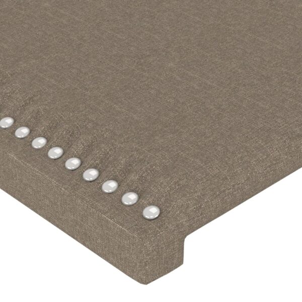 Cabeceira cama abas tecido 147x23x118/128 cm cinza-acastanhado - Image 4