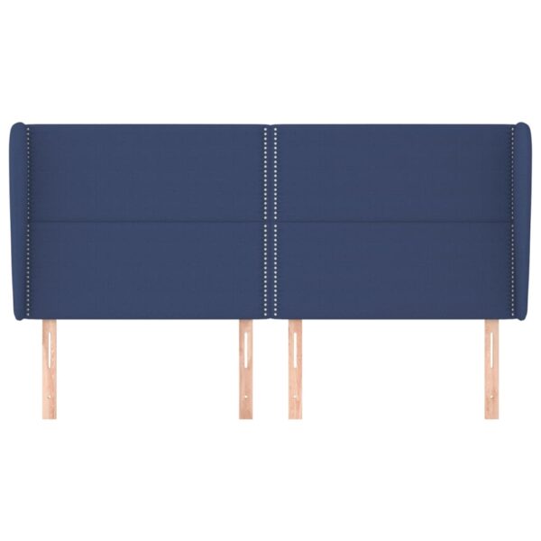 Cabeceira de cama c/ abas tecido 163x23x118/128 cm azul - Image 2