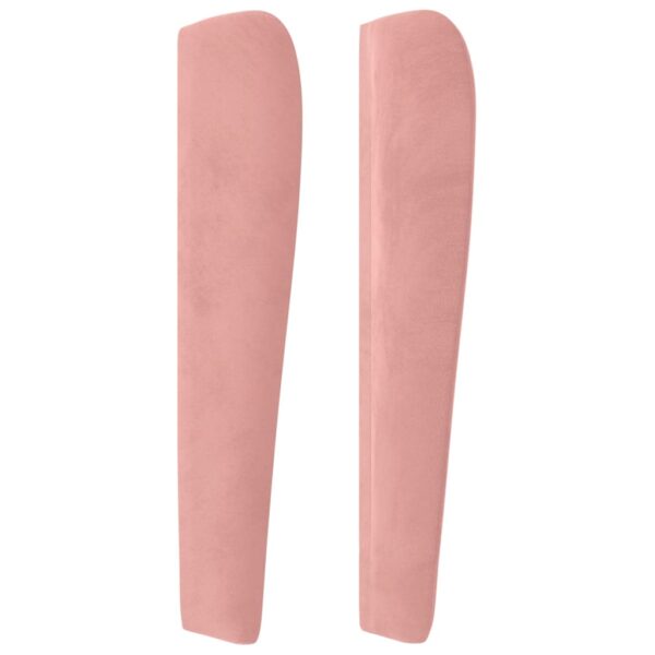 Cabeceira de cama c/ abas veludo 93x23x118/128 cm rosa - Image 3