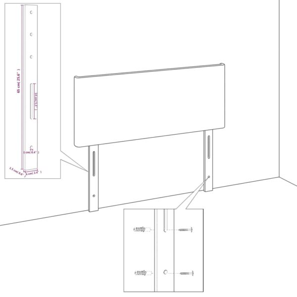 Cabeceira de cama c/ abas veludo 93x23x118/128 cm rosa - Image 6