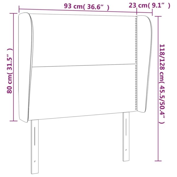 Cabeceira de cama c/ abas veludo 93x23x118/128 cm rosa - Image 8